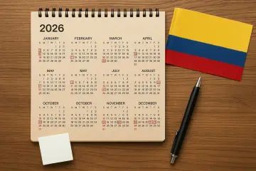 Calendario laboral 2026 en Colombia festivos, vacaciones y días no laborables