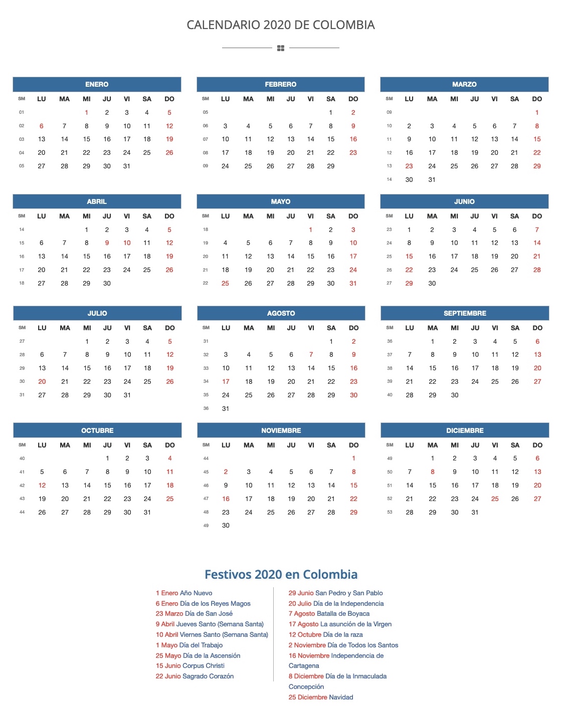 Calendario Junio 2018 Para Imprimir Colombia